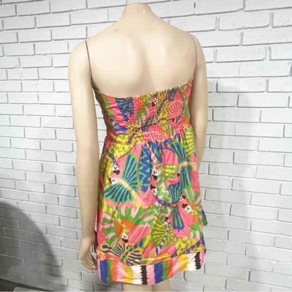 Farm Rio Women’s Graphic Macaws Cotton Mini Dress - Size Large - Picture 8 of 12